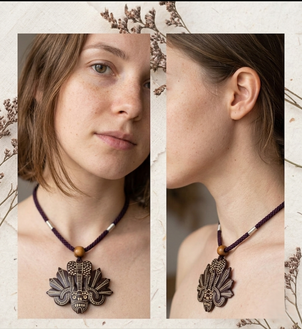 Coconut shell and Resin Necklace