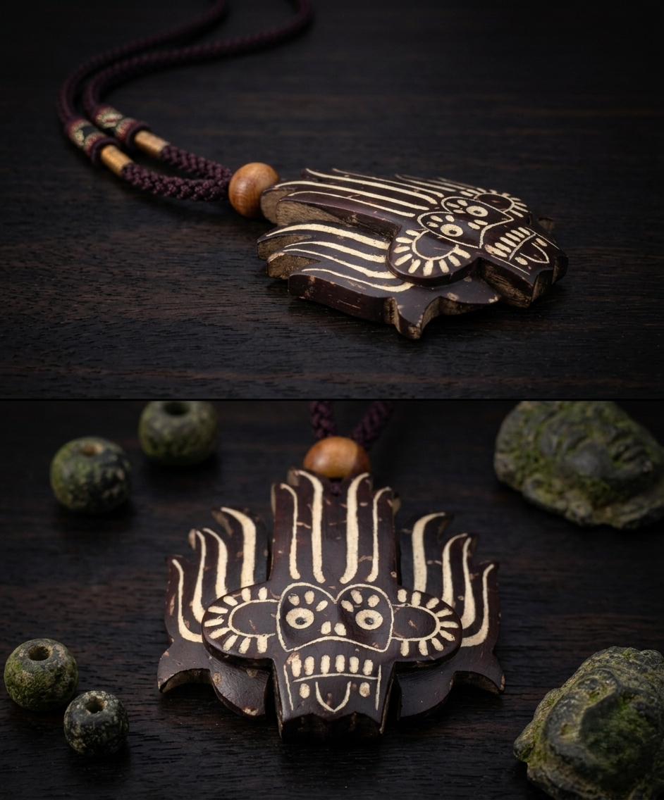 Coconut shell and Resin Necklace