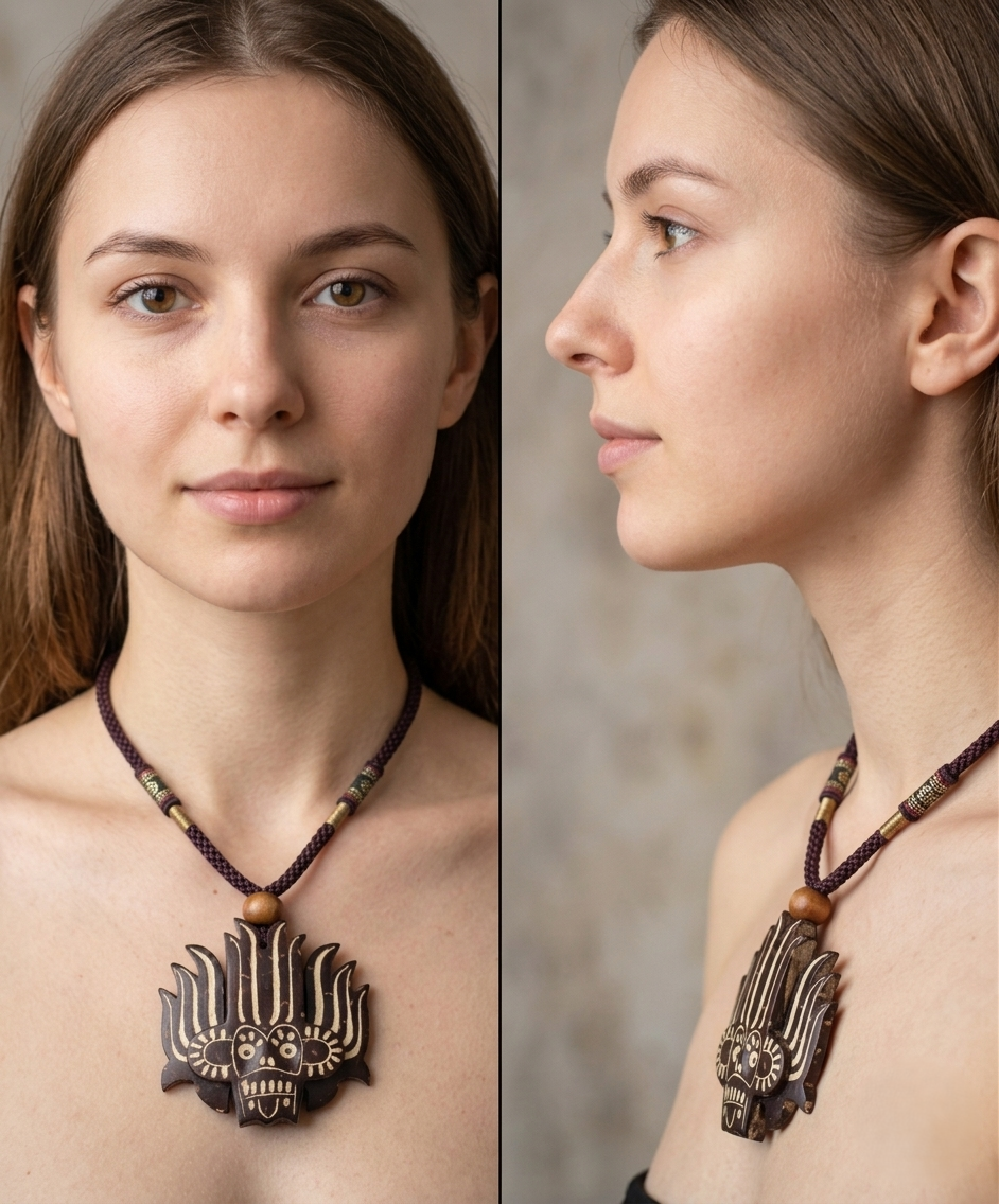 Coconut shell and Resin Necklace
