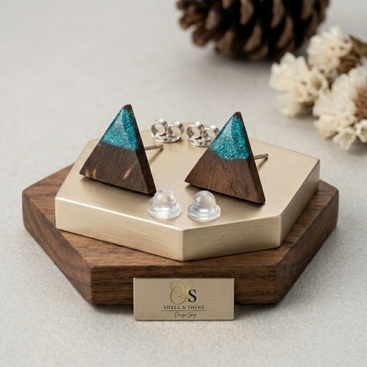 Coconut shell and Resin Earrings