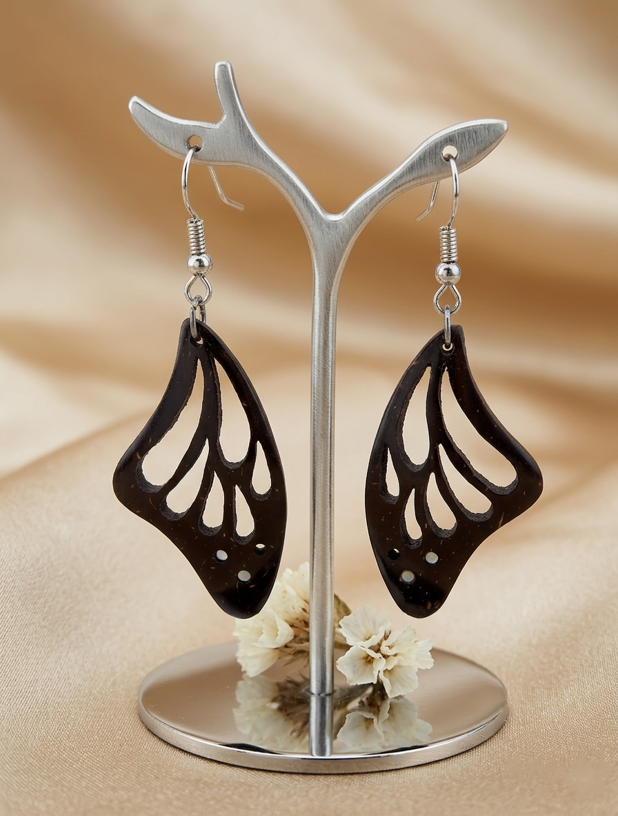 handmade coconut shell ear ring