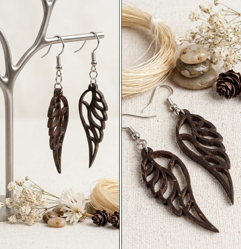 Coconut shell Earring